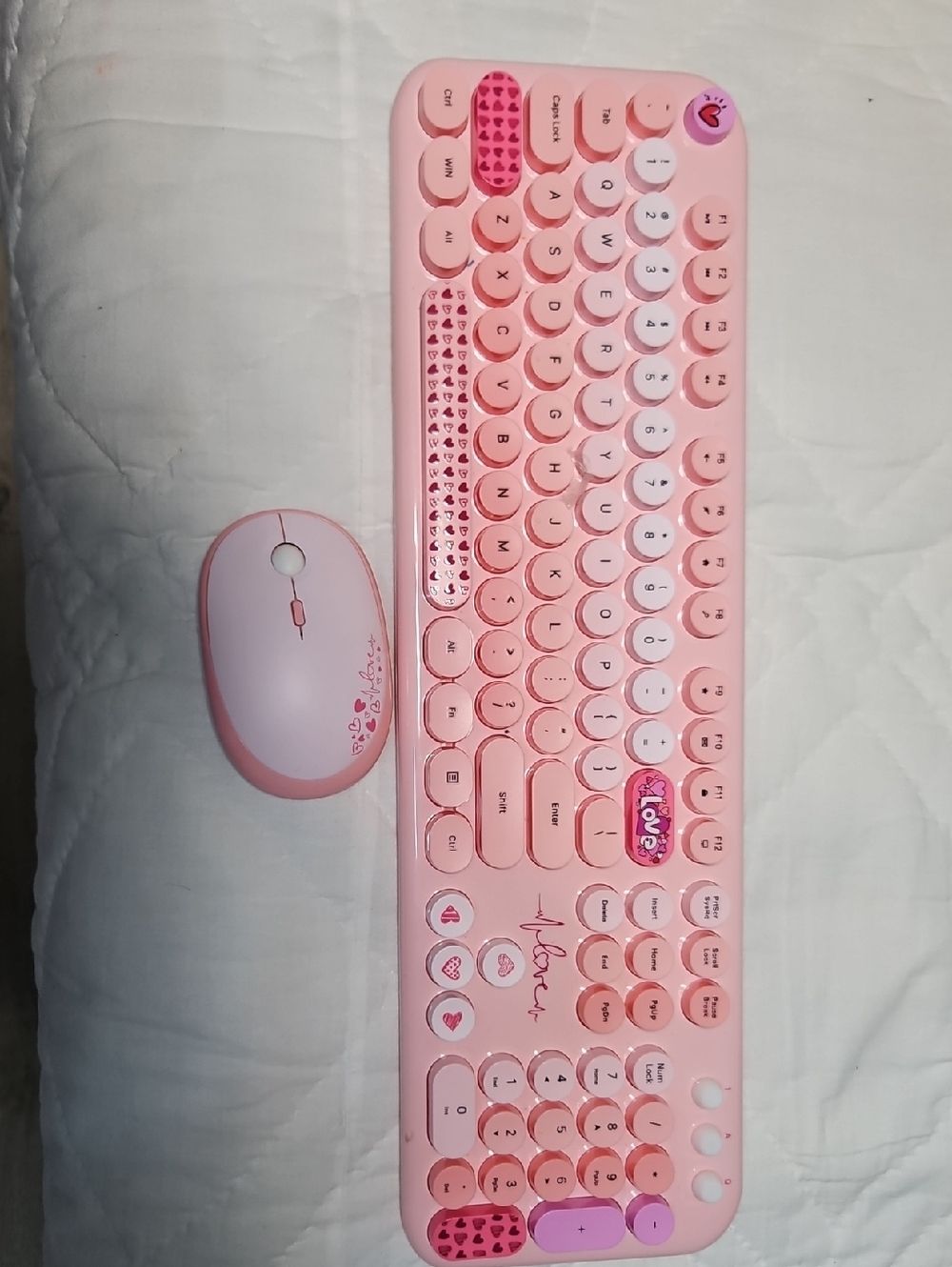 Lovely Pink Wireless Keyboard And Mouse by FOREVY